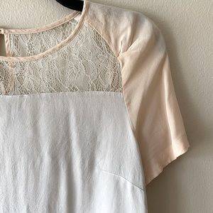 REISS Silk Lace Trim Top